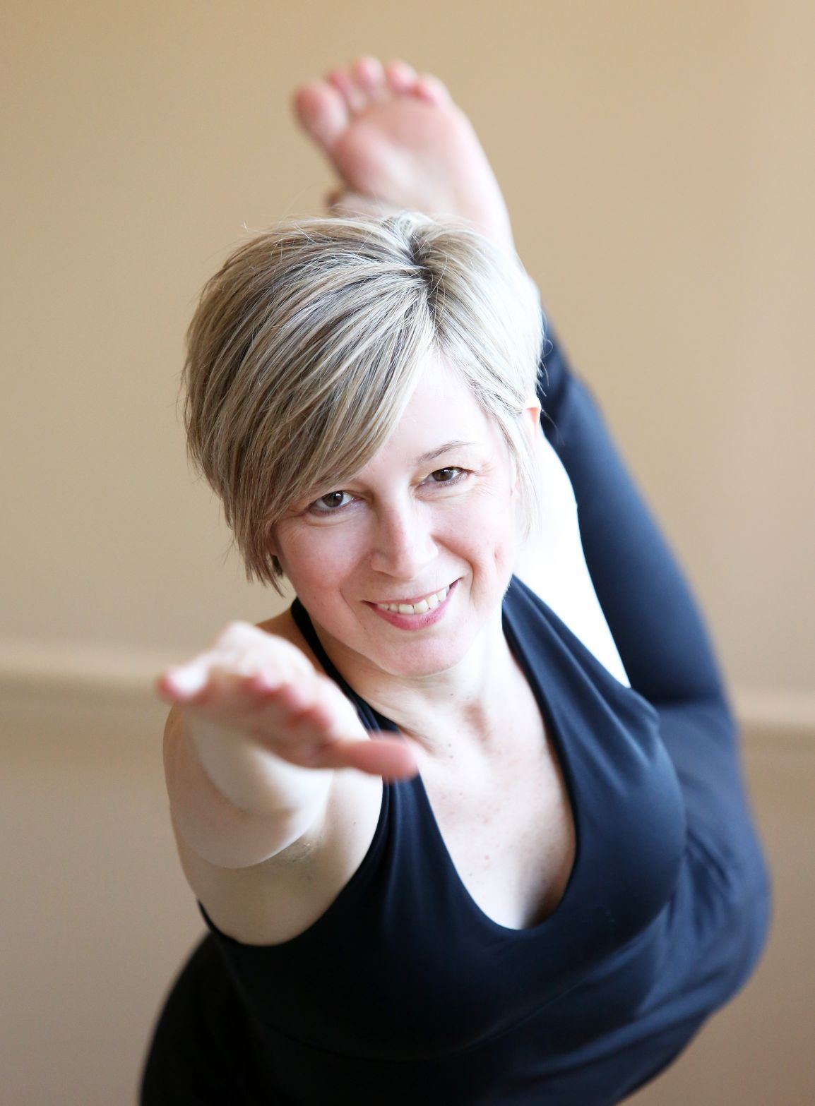 Kathy Hart doing yoga